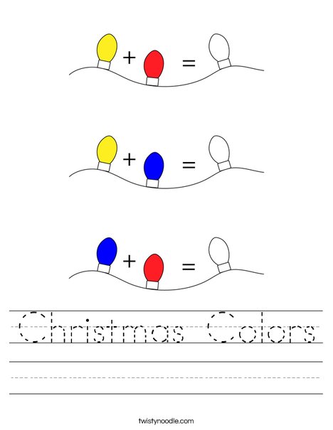 Christmas Colors Worksheet
