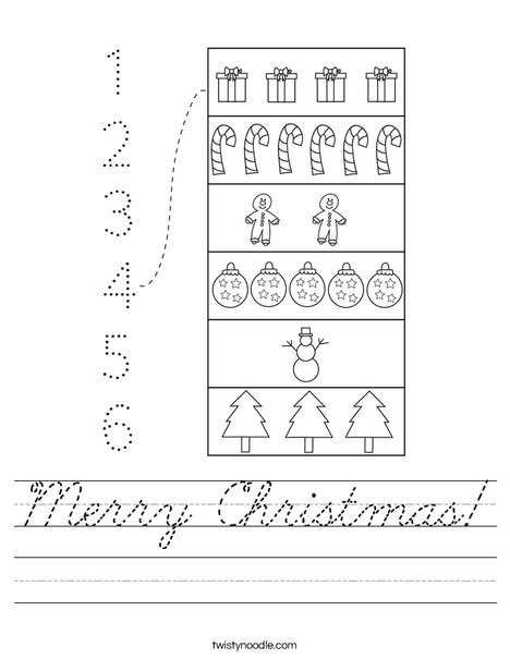 Christmas Counting Worksheet
