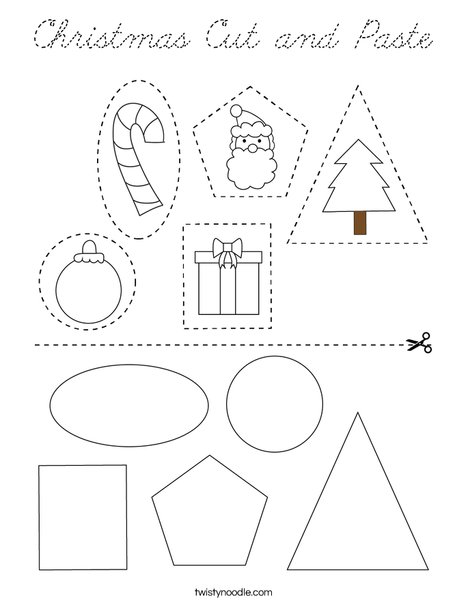 Christmas Cut and Paste Coloring Page