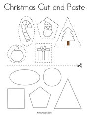 Christmas Cut and Paste Coloring Page