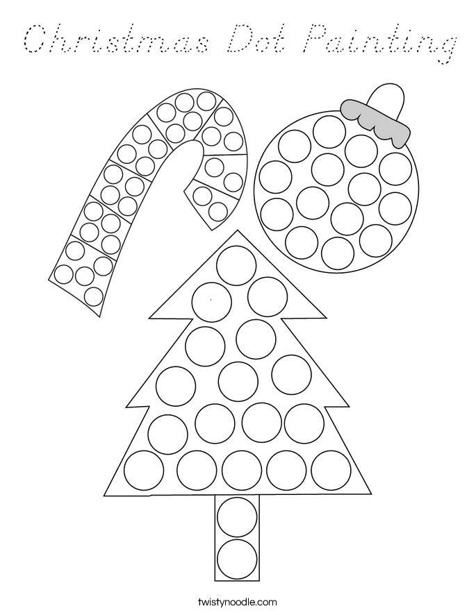 Christmas Dot Painting Coloring Page