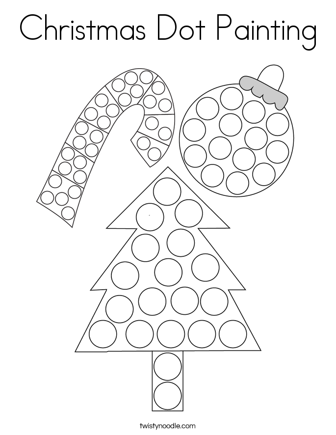Christmas Dot Painting Coloring Page Twisty Noodle