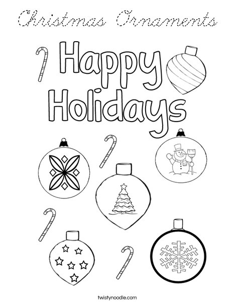 Christmas Ornaments Coloring Page