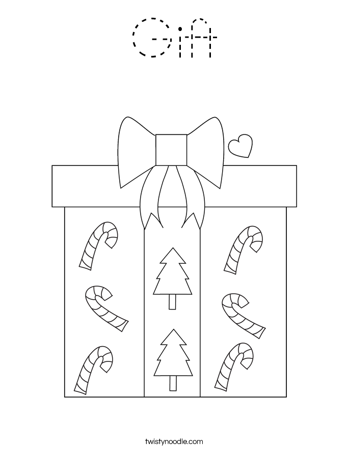 Gift Coloring Page
