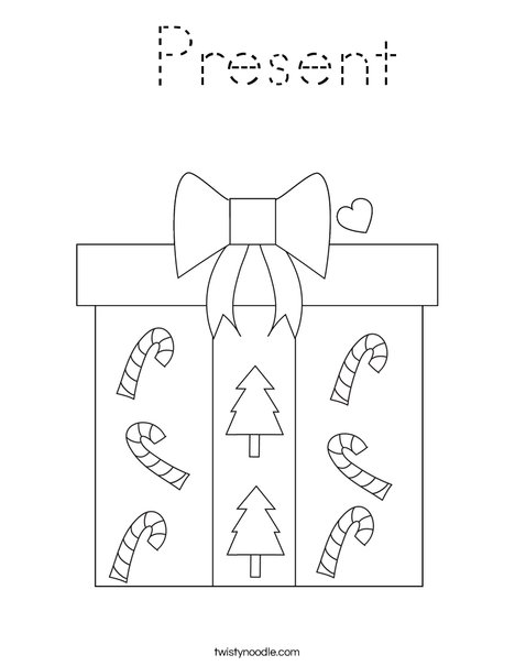 Christmas Present Coloring Page
