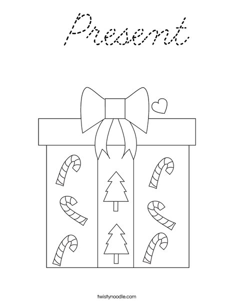 Christmas Present Coloring Page