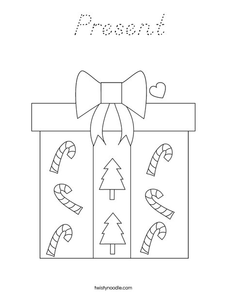 Christmas Present Coloring Page