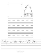 My wish for 2026 Handwriting Sheet