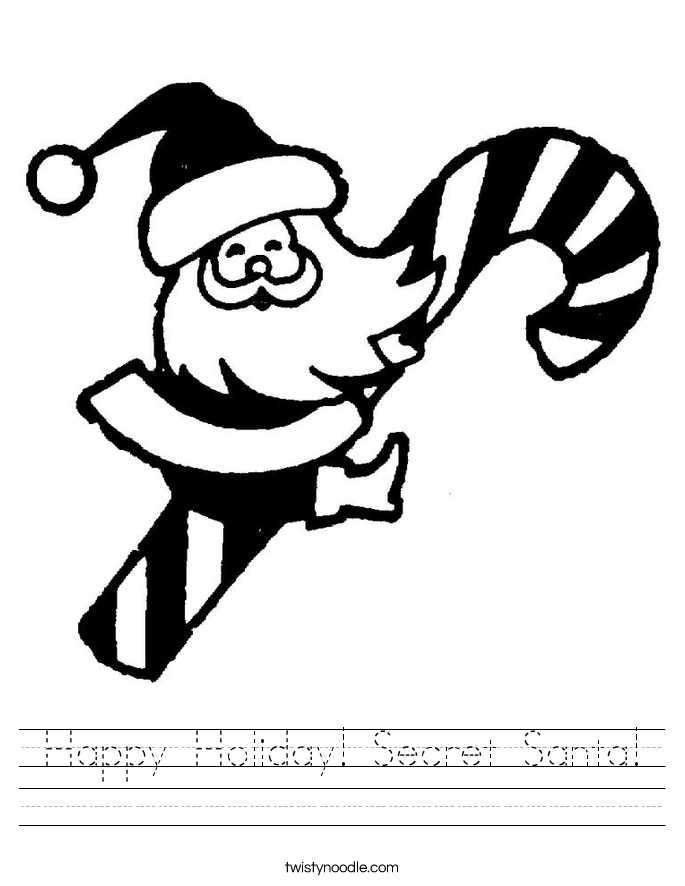 Happy Holiday! Secret Santa! Worksheet