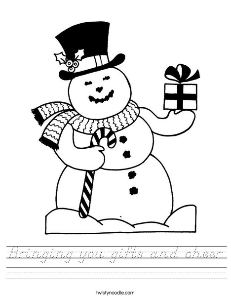 Christmas Snowman Worksheet