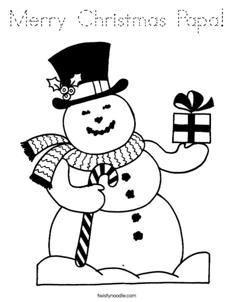Christmas Snowman Coloring Page