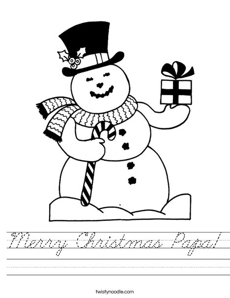 Christmas Snowman Worksheet