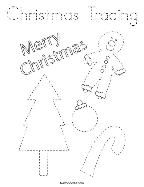 Christmas Tracing Coloring Page