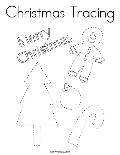 Christmas Tracing Coloring Page
