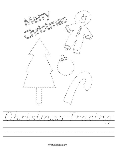 Christmas Tracing Worksheet