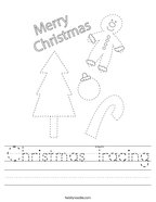 Christmas Tracing Handwriting Sheet