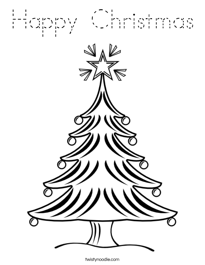 Happy Christmas Coloring Page