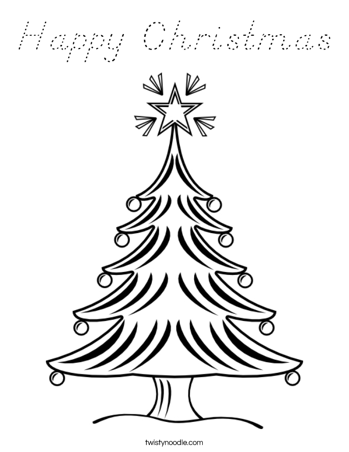 Happy Christmas Coloring Page