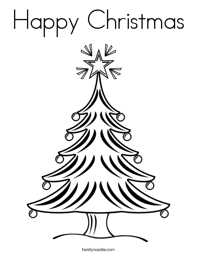 Happy Christmas Coloring Page