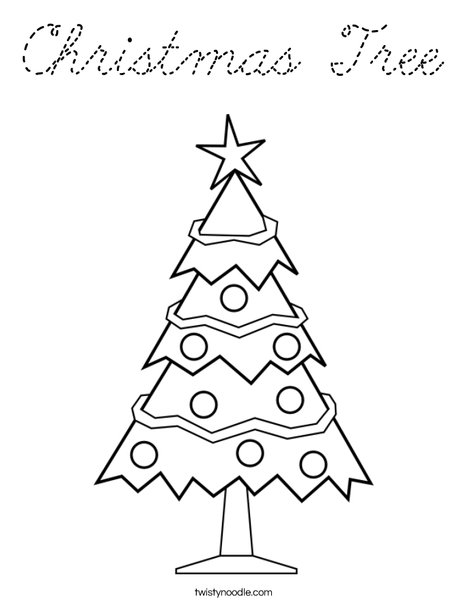 Christmas Tree 3 Coloring Page