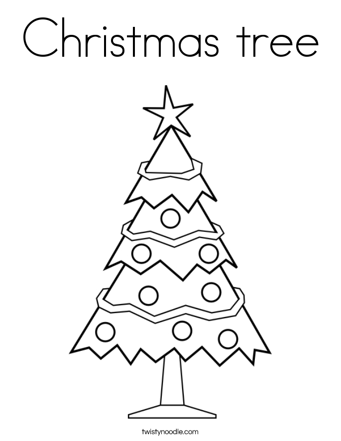 Christmas tree Coloring Page - Twisty Noodle