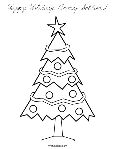 Christmas Tree 3 Coloring Page