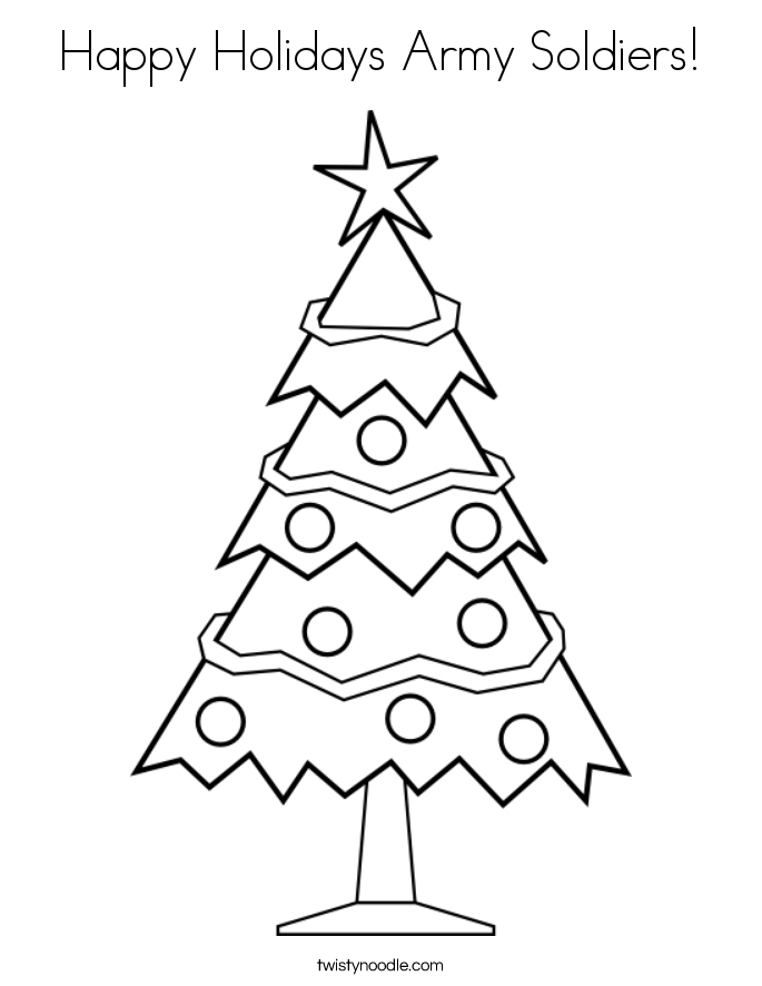 Happy Holidays Army Soldiers! Coloring Page