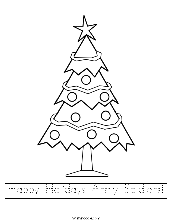 Happy Holidays Army Soldiers! Worksheet