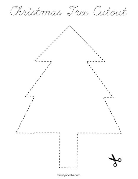 Christmas Tree Cutout  Coloring Page