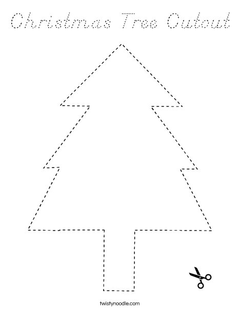 Christmas Tree Cutout  Coloring Page