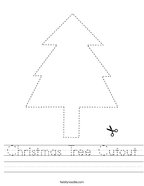 Christmas Tree Cutout Handwriting Sheet