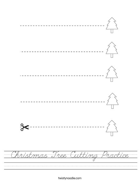 Christmas Tree Cutting Practice Worksheet