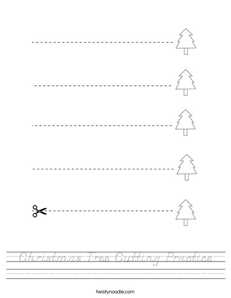 Christmas Tree Cutting Practice Worksheet