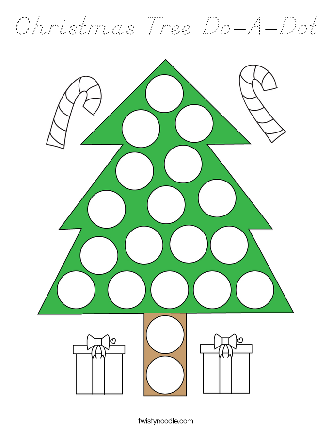 Christmas Tree Do-A-Dot Coloring Page