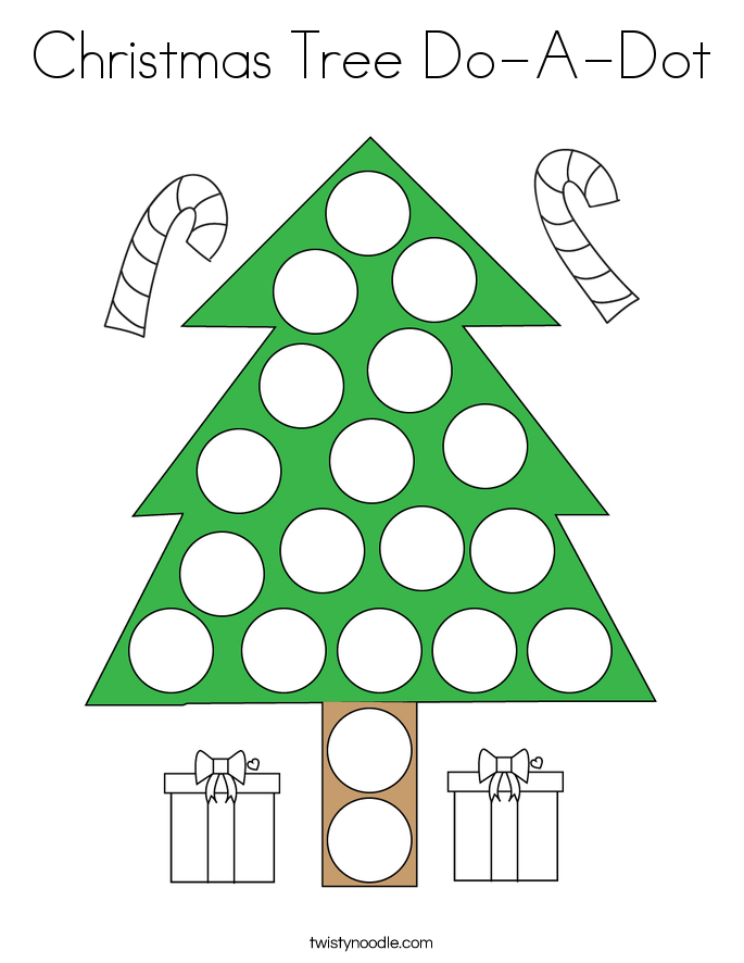 Christmas Tree DoADot Coloring Page Twisty Noodle
