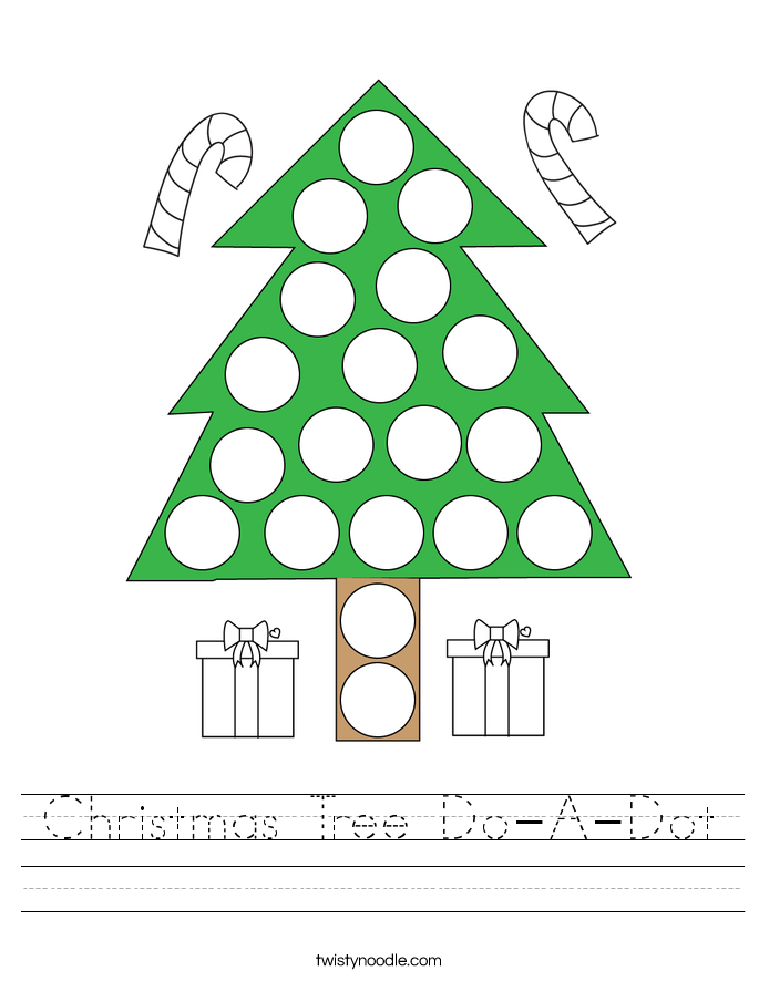 Christmas Tree Do A Dot Worksheet Twisty Noodle