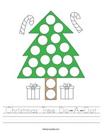 Christmas Tree Do-A-Dot Handwriting Sheet
