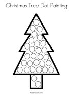 Christmas Tree Dot Painting Coloring Page