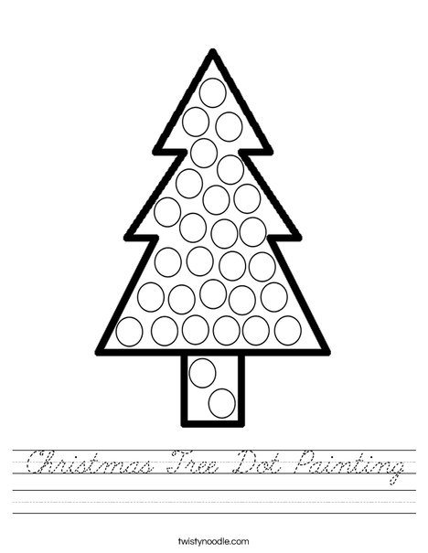 Christmas Tree Dot Painting Worksheet