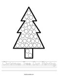 Christmas Tree Dot Painting Worksheet