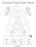 Christmas Tree Letter Match Coloring Page