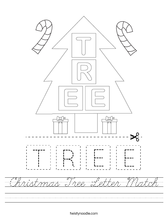 Christmas Tree Letter Match Worksheet