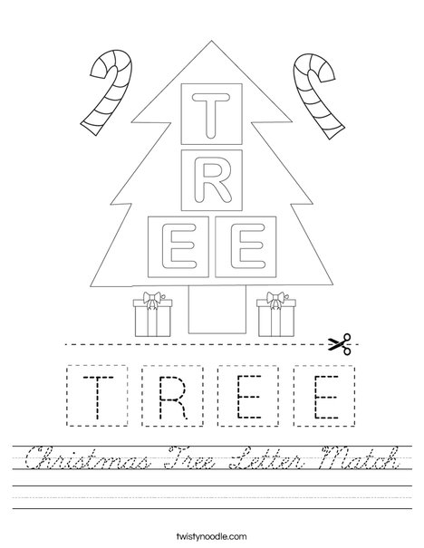 Christmas Tree Letter Match Worksheet