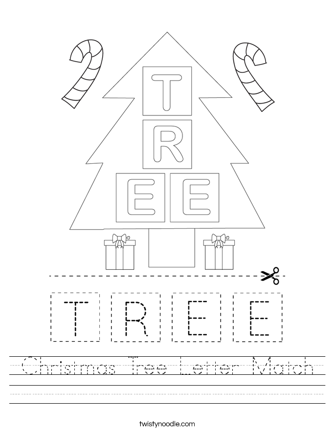 Christmas Tree Letter Match Worksheet