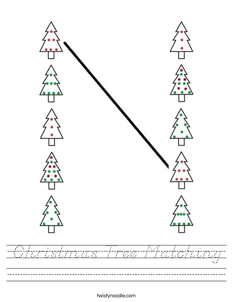 Christmas Tree Matching Worksheet