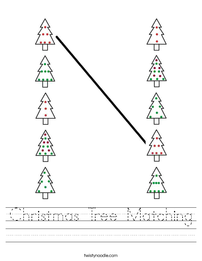 Christmas Tree Matching Worksheet