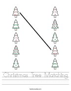 Christmas Tree Matching Handwriting Sheet