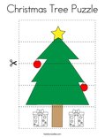Christmas Tree Puzzle Coloring Page