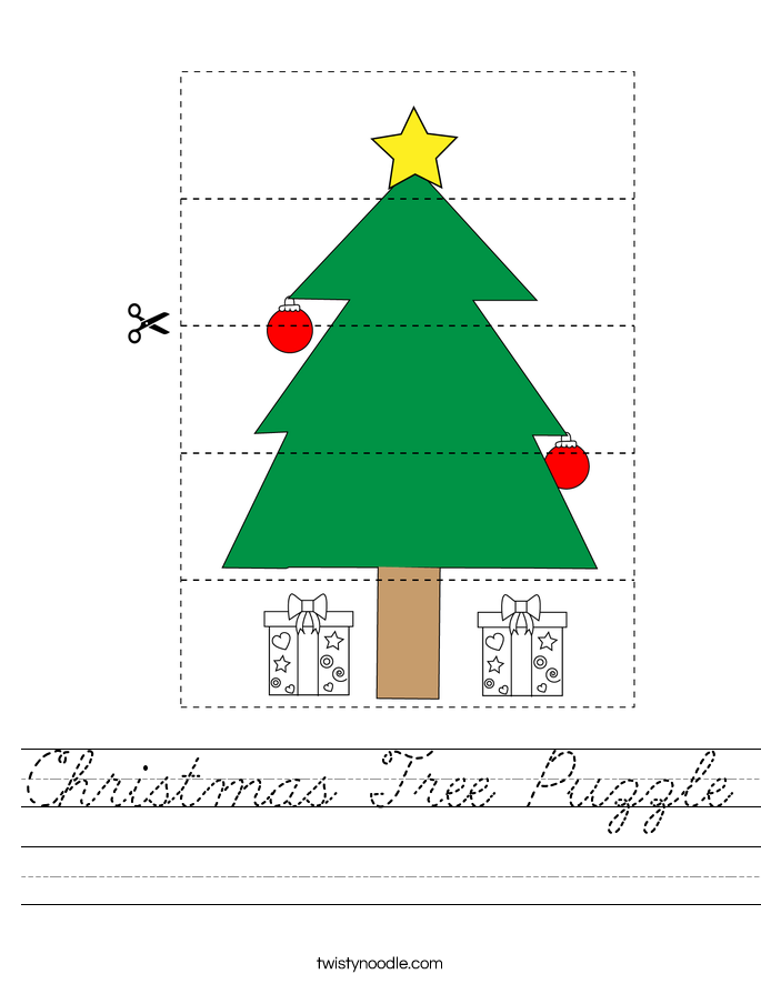 Christmas Tree Puzzle Worksheet