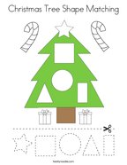 Christmas Tree Shape Matching Coloring Page